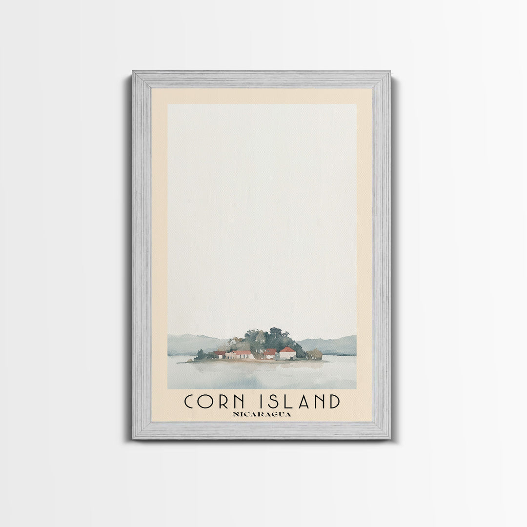 Corn Island, NICARAGUA Watercolor Print, Vacation Gift, NICARAGUA Wall Art, Beach Painting, Beach Decor, Large Wall Art, Wood Frame Art