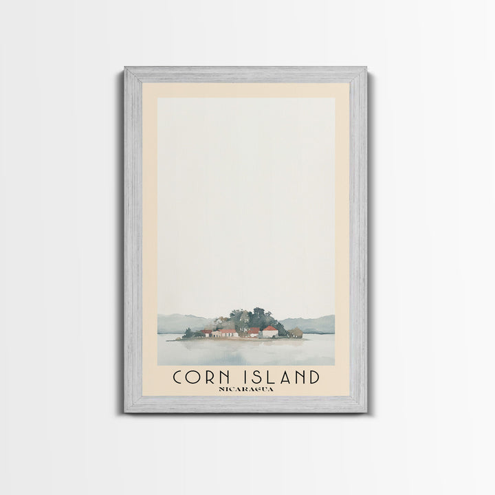 Corn Island, NICARAGUA Watercolor Print, Vacation Gift, NICARAGUA Wall Art, Beach Painting, Beach Decor, Large Wall Art, Wood Frame Art