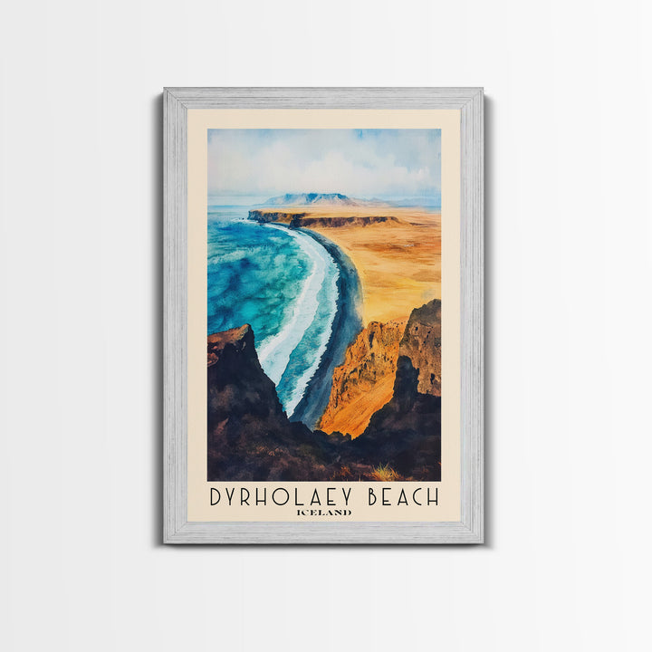 Dyrholaey Beach, Iceland Watercolor Print, Vacation Gift, Iceland Wall Art, Beach Painting, Beach Decor, Beach Or Lakehouse Art