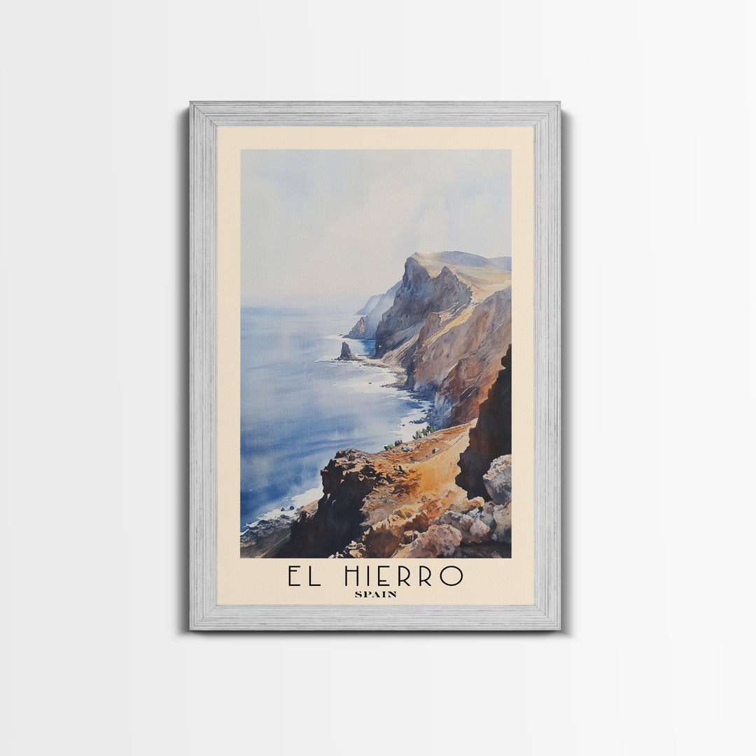 El Hierro, Spain Watercolor Beach Print, Vacation Gift, Spain Wall Art, Beach Painting, Beach Decor, Beach Painting
