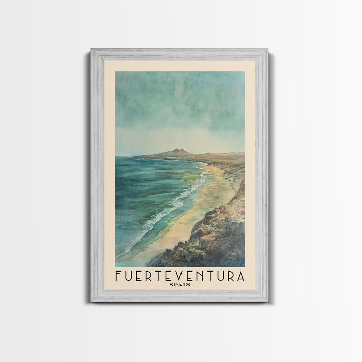 Fuerteventura, Spain Watercolor Print, Vacation Gift, Spain Wall Art, Beach Painting, Beach Decor, Beach Or Lakehouse Art
