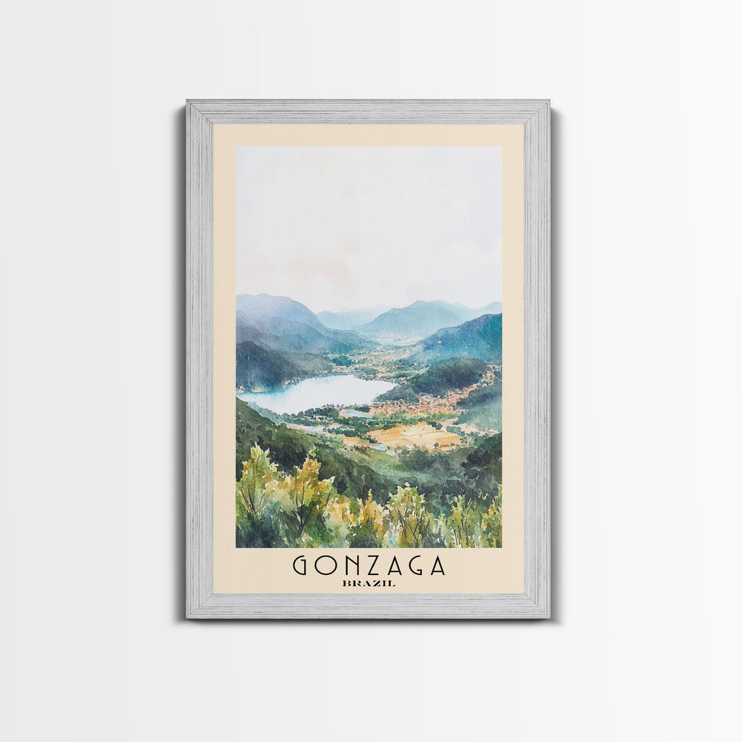Gonzaga, Brazil Watercolor Beach Print, Vacation Gift, Brazil Wall Art, Beach Painting, Beach Decor, Beach Painting