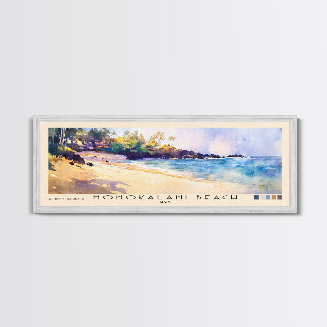 Honokalani Beach, Maui Watercolor Beach Print, Vacation Gift, Maui Wall Art, Beach Painting, Beach Decor, Beach Painting