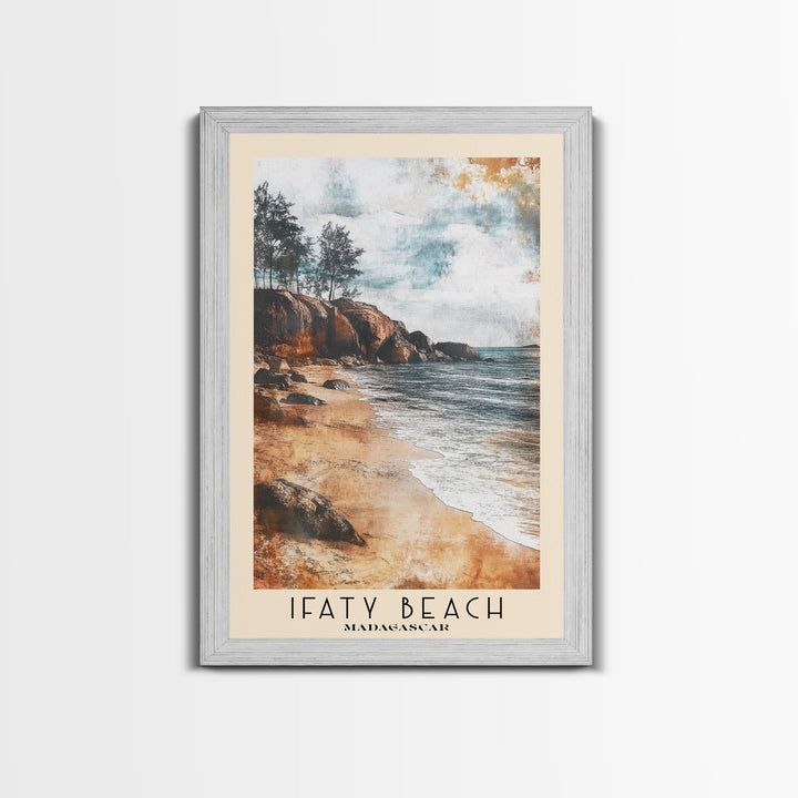 Ifaty Beach, Madagascar Watercolor Print, Vacation Gift, Madagascar Wall Art, Beach Painting, Beach Decor, Large Wall Art, Wood Frame Art