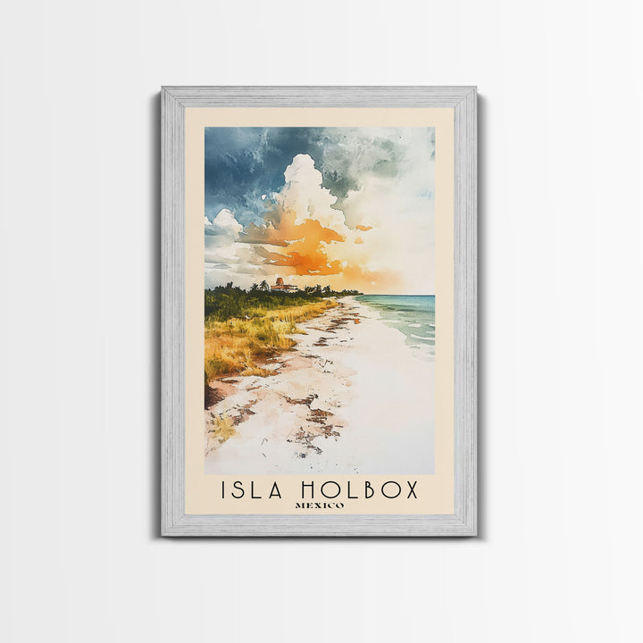 Isla Holbox, Mexico Watercolor Print, Vacation Gift, Mexico Wall Art, Beach Painting, Beach Decor, Beach Or Lakehouse Art