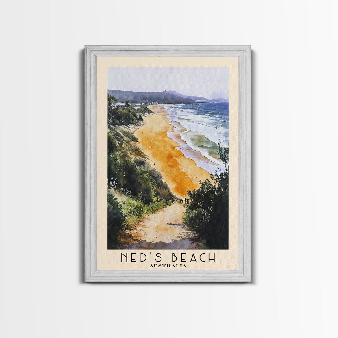 Ned's Beach, Australia Watercolor Print, Vacation Gift, Australia Wall Art, Vacation Wall Art, Vacatation Memories, Beach Decor, Beach Or Lakehouse Art