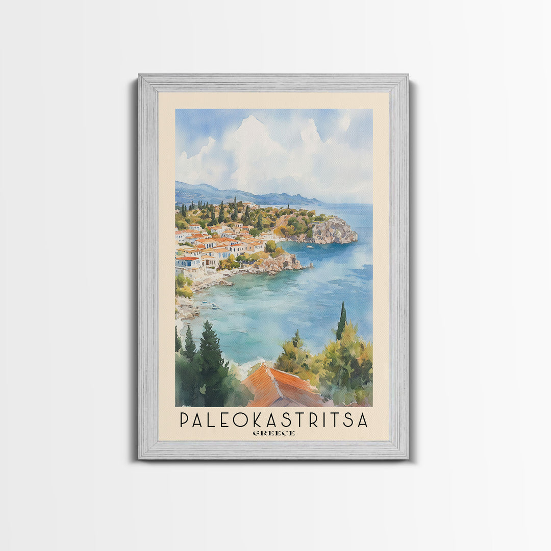 Paleokastritsa, Greece Watercolor Print, Vacation Gift, Greece Wall Art, Beach Painting, Beach Decor, Beach Or Lakehouse Art