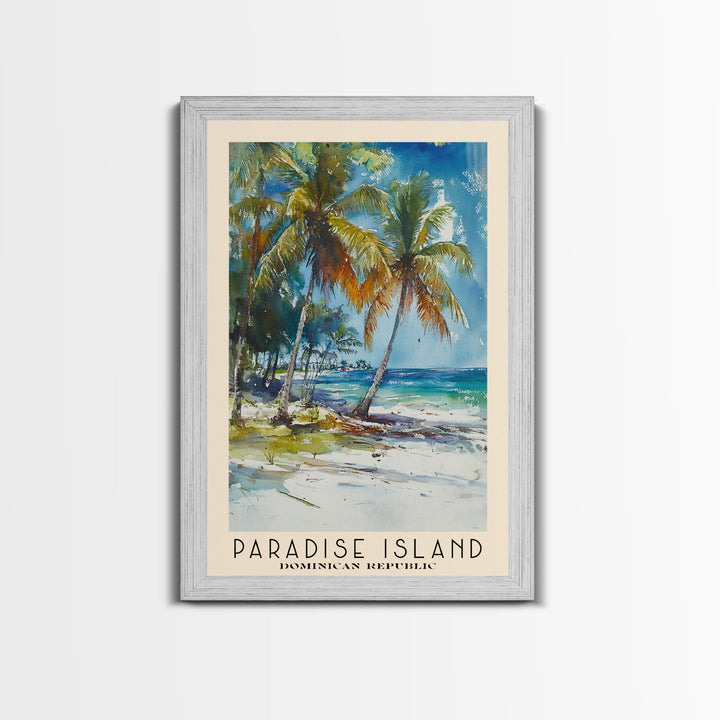 Paradise Island, Dominican Republic Watercolor Print, Vacation Gift, Dominican Republic Wall Art, Beach Painting, Beach Decor, Beach Or Lakehouse Art