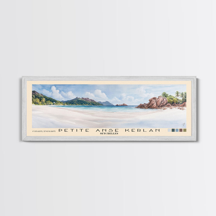 Petite Anse Kerlan, Seychelles Watercolor Print, Vacation Gift, Seychelles Wall Art, Beach Painting, Beach Decor, Beach Or Lakehouse Art