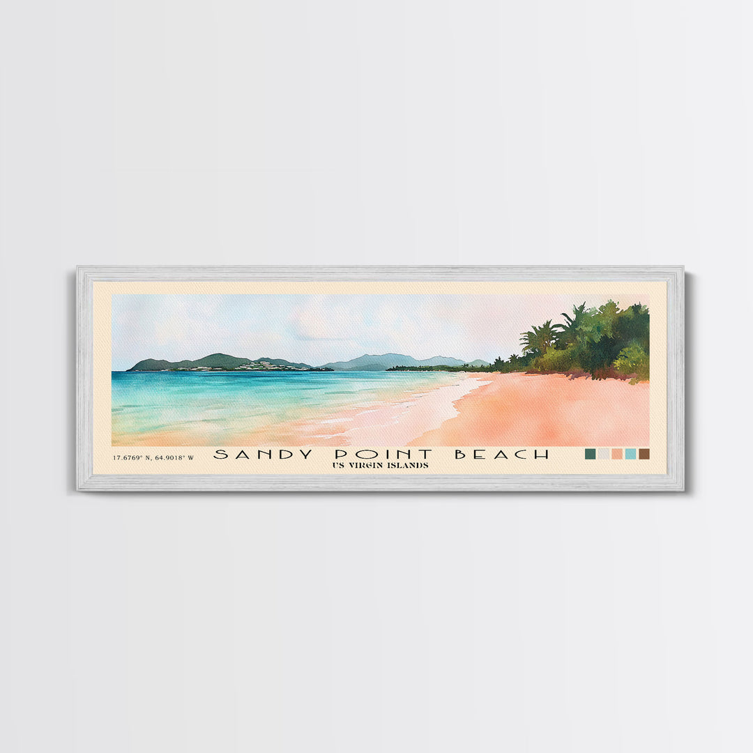 Sandy Point Beach, US Virgin islands Watercolor Print, Vacation Gift, US Virgin islands Wall Art, Beach Painting, Beach Decor, Beach Or Lakehouse Art