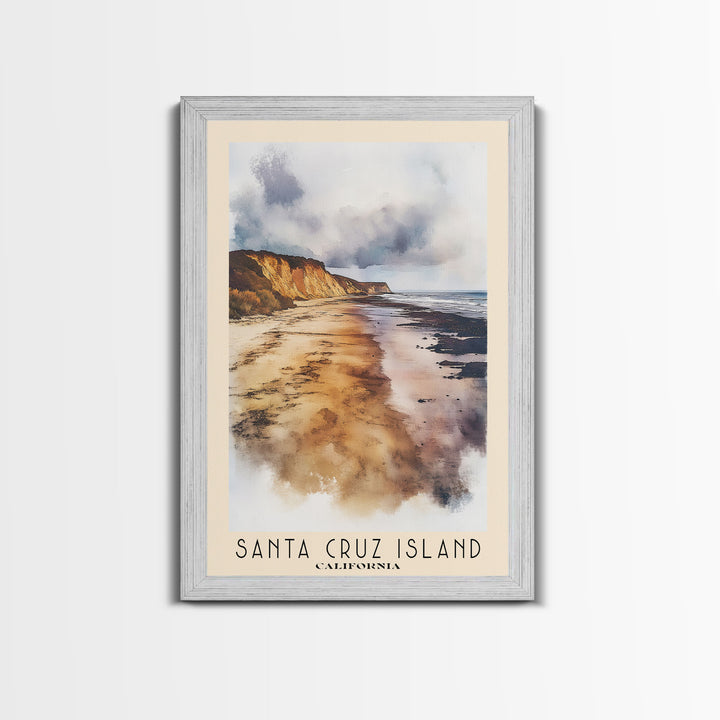 Santa Cruz Island, California Watercolor Print, Vacation Gift, California Wall Art, Beach Painting, Beach Decor, Beach Or Lakehouse Art