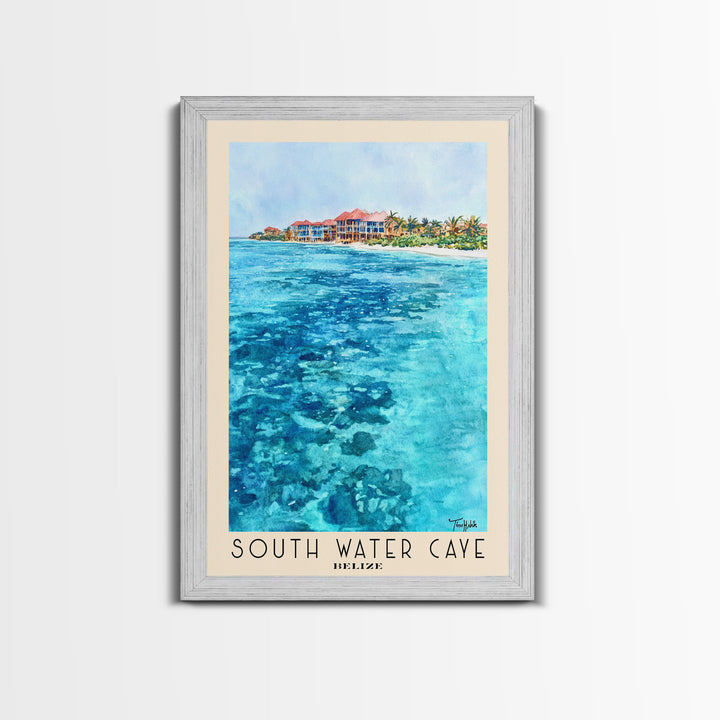 South Water Caye, Belize Watercolor Print, Vacation Gift, Belize Wall Art, Beach Painting, Beach Decor, Beach Or Lakehouse Art