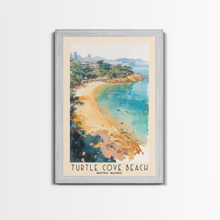 Turtle Cove Beach, Hong Kong Watercolor Print, Vacation Gift, Hong Kong Wall Art, Beach Painting, Beach Decor, Beach Or Lakehouse Art