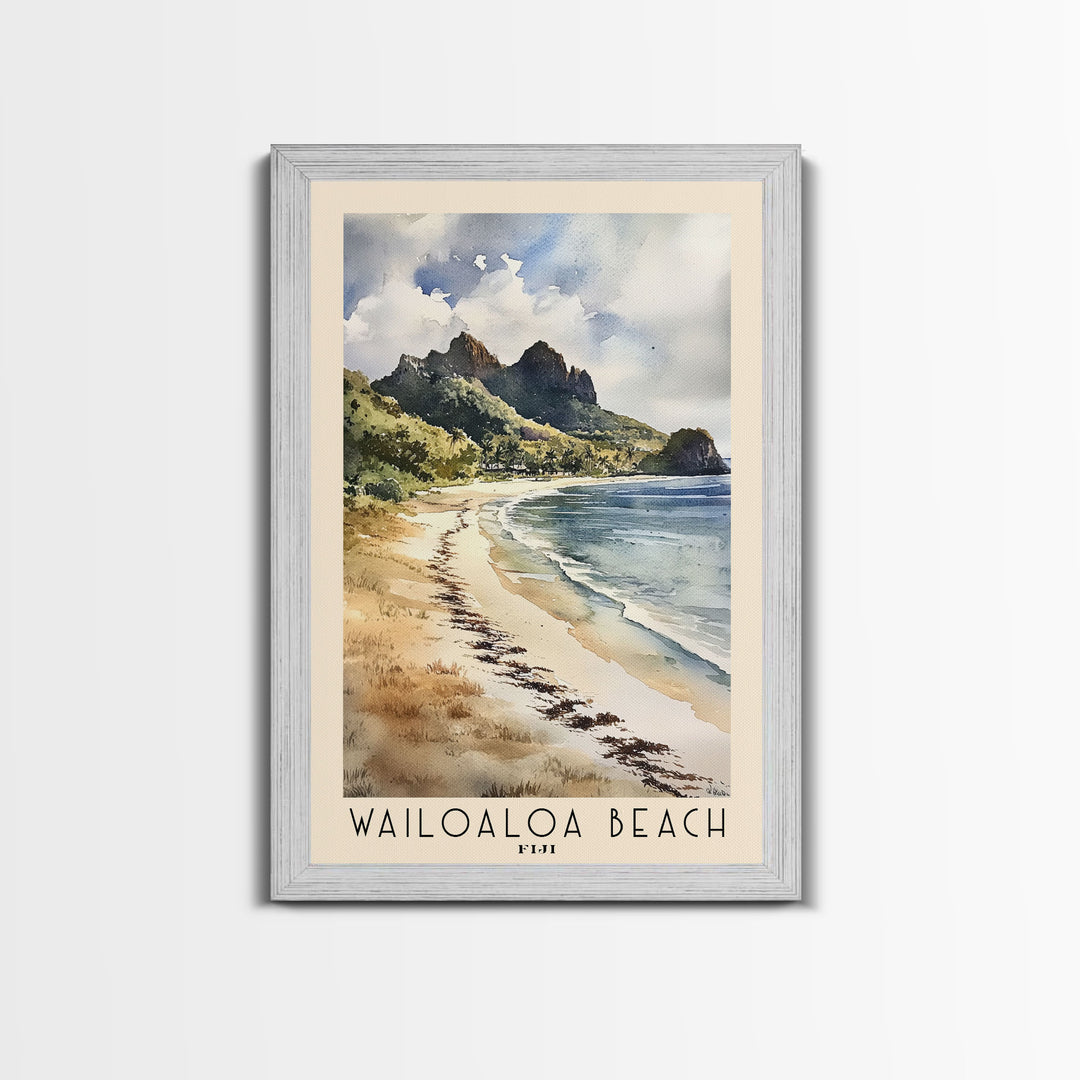 Wailoaloa Beach, Fiji Watercolor Beach Print, Vacation Gift, Fiji Wall Art, Beach Painting, Beach Decor, Beach Painting