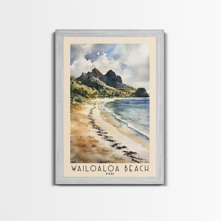 Wailoaloa Beach, Fiji Watercolor Beach Print, Vacation Gift, Fiji Wall Art, Beach Painting, Beach Decor, Beach Painting