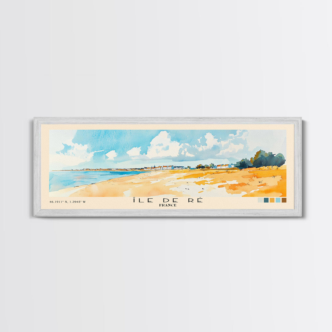 Île de Ré, France Watercolor Beach Print, Vacation Gift, France Wall Art, Beach Painting, Beach Decor, Beach Painting