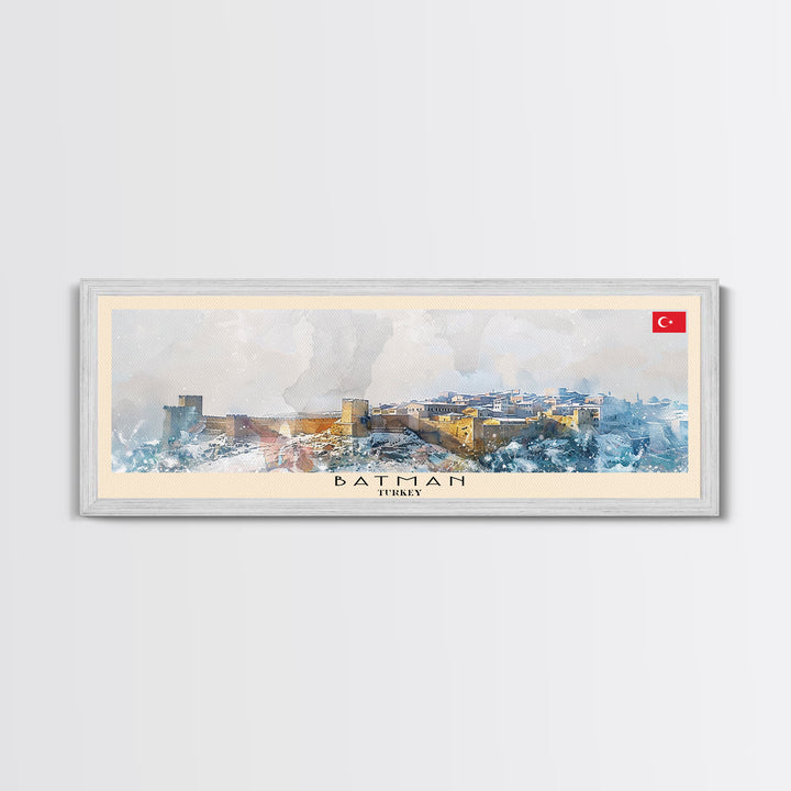 Batman TurkeyPanoramic Travel Poster, Framed Canvas Print or Metal Wall Art, Travel Art, Home Decor, Panoramic Painting, Midcentury Art