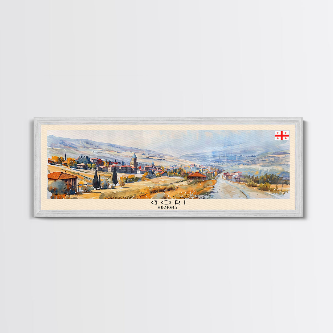 Gori Georgia Travel Print Wall Art, Panoramic City Art, Travel Art, Wall Decor, Vacation Gift, Framed Canvas Print Or Metal Art