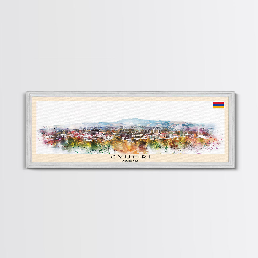 Gyumri Armenia Travel Print Wall Art, Panoramic City Art, Travel Art, Wall Decor, Vacation Gift, Framed Canvas Print Or Metal Art
