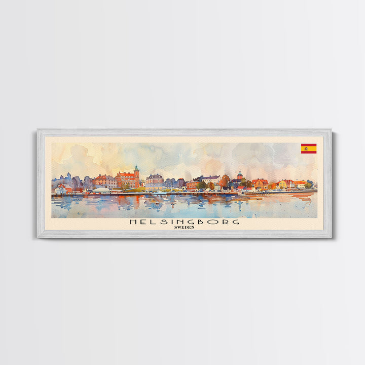 Helsingborg Sweden Travel Print Wall Art, Panoramic City Art, Travel Art, Wall Decor, Vacation Gift, Framed Canvas Print Or Metal Art