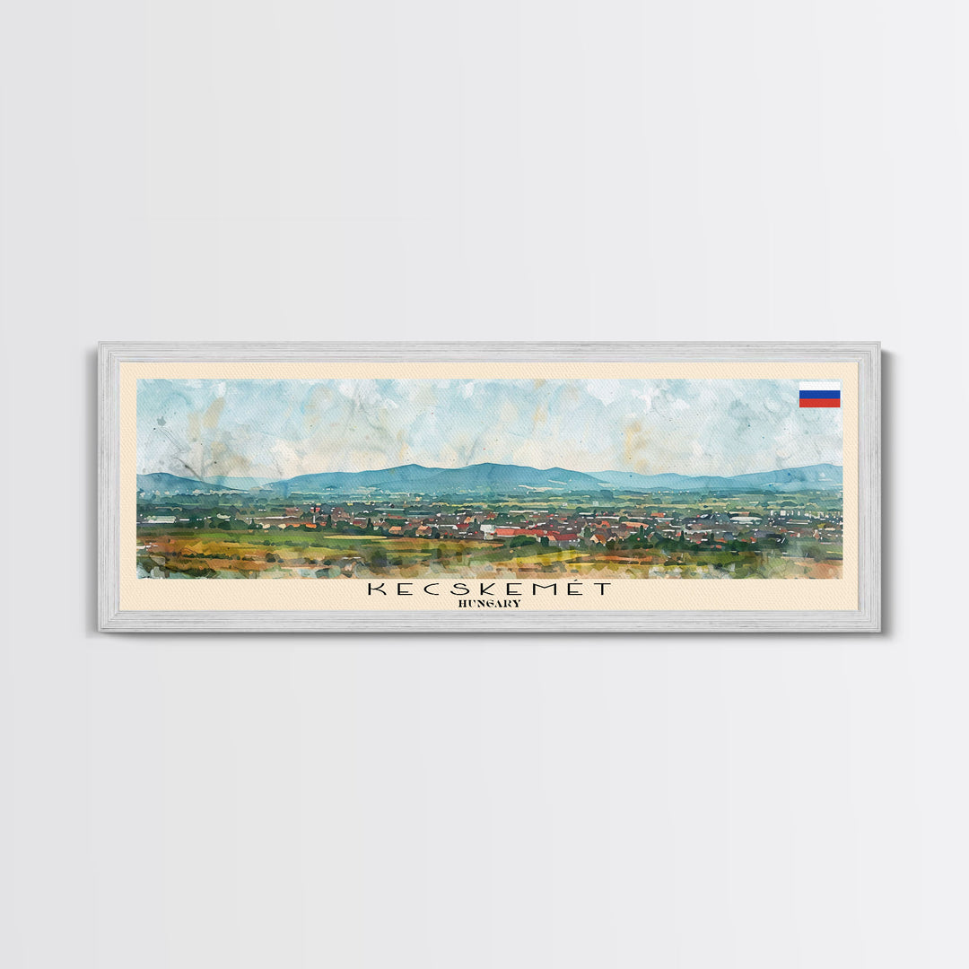Kecskemet Hungary Wall Art, Panoramic Travel Poster, Panoramic Framed Canvas Print, City Wall Art, Wall Hanging Home Decor, Travel Art