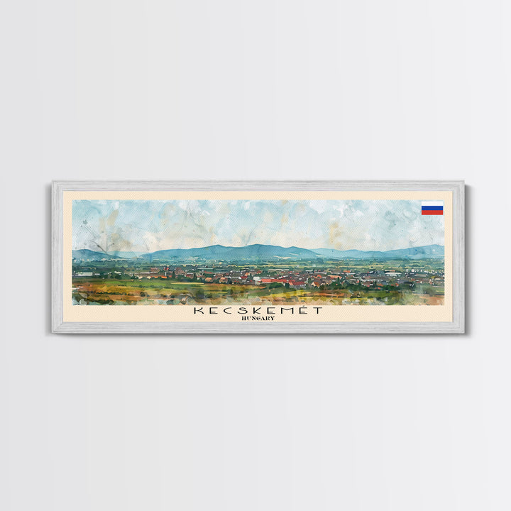 Kecskemet Hungary Wall Art, Panoramic Travel Poster, Panoramic Framed Canvas Print, City Wall Art, Wall Hanging Home Decor, Travel Art