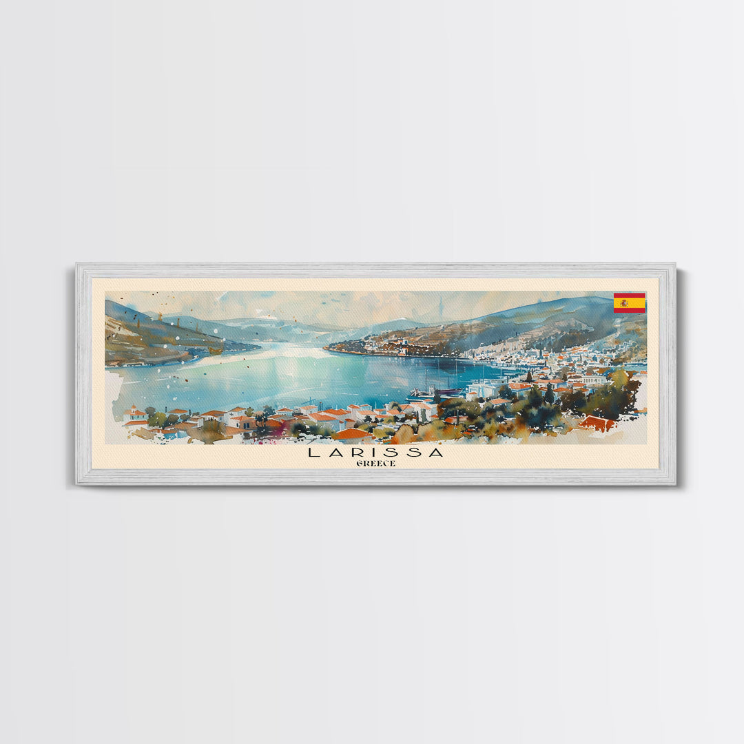 Larissa Greece Wall Art, Panoramic Travel Poster, Panoramic Framed Canvas Print, City Wall Art, Wall Hanging Home Decor, Travel Art