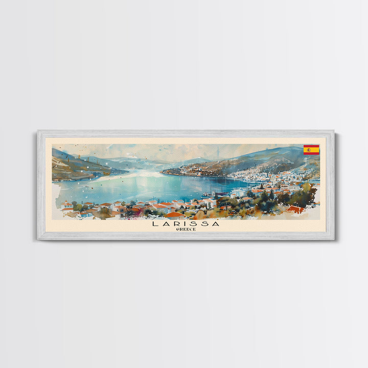 Larissa Greece Wall Art, Panoramic Travel Poster, Panoramic Framed Canvas Print, City Wall Art, Wall Hanging Home Decor, Travel Art