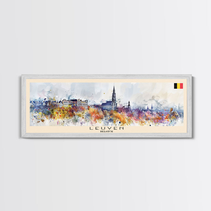 Leuven Belgium Wall Art, Panoramic Travel Poster, Panoramic Framed Canvas Print, City Wall Art, Wall Hanging Home Decor, Travel Art