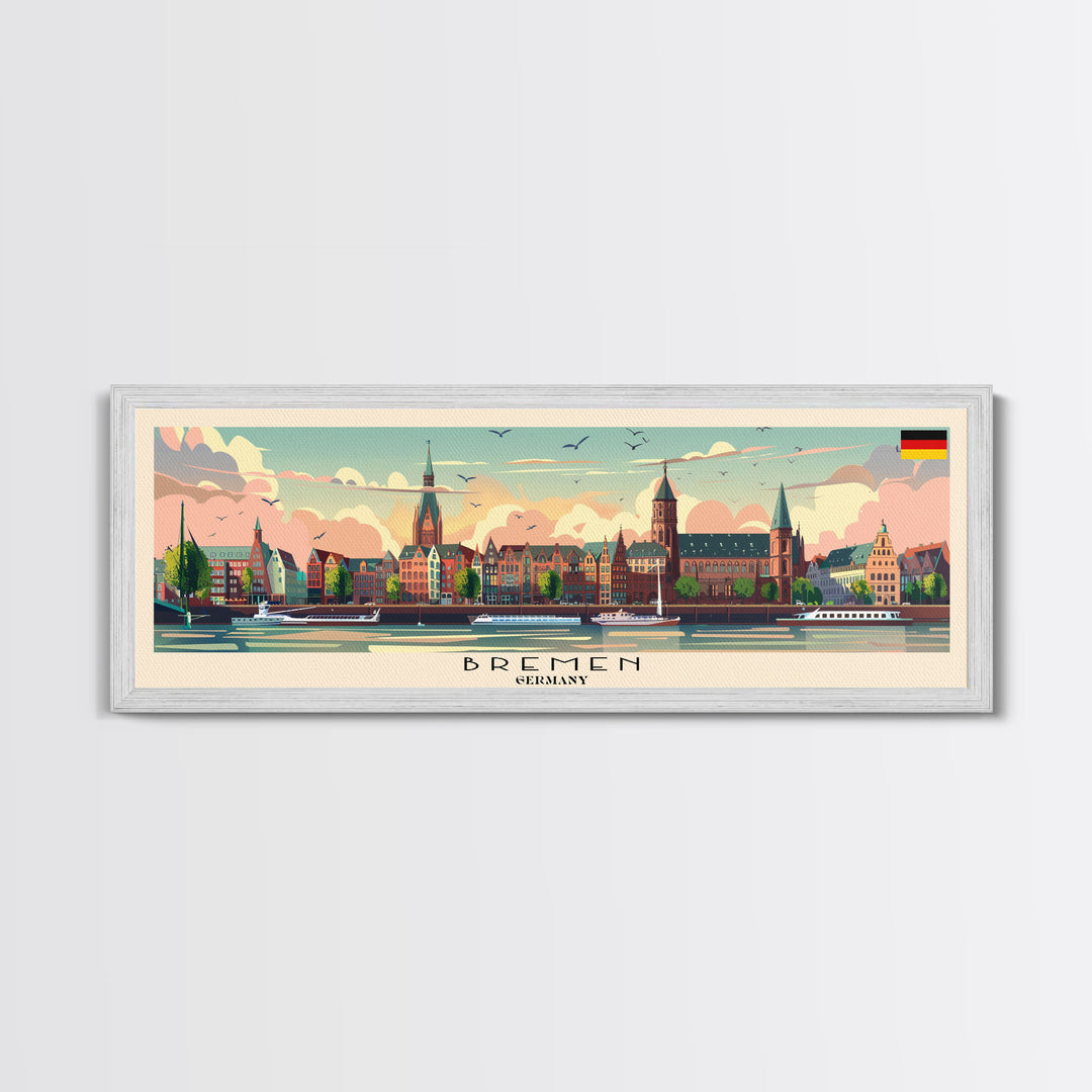 Brescia Italy Travel Print Wall Art, Panoramic City Art, Travel Art, Wall Decor, Vacation Gift, Framed Canvas Print Or Metal Art