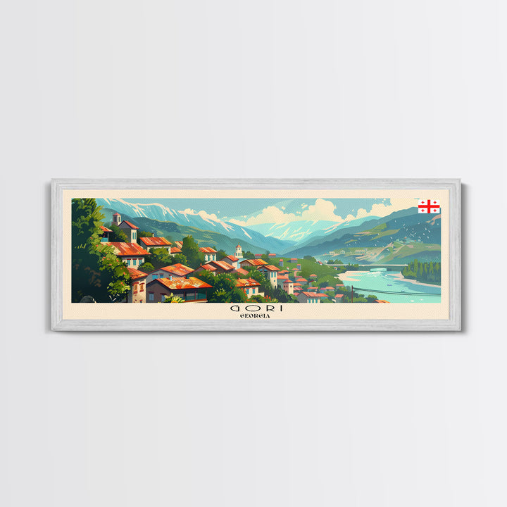Gori Georgia Travel Print Wall Art, Panoramic City Art, Travel Art, Wall Decor, Vacation Gift, Framed Canvas Print Or Metal Art