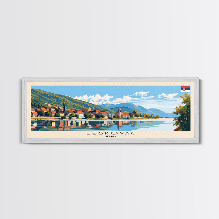 Leskovac Serbia Wall Art, Panoramic Travel Poster, Panoramic Framed Canvas Print, City Wall Art, Wall Hanging Home Decor, Travel Art