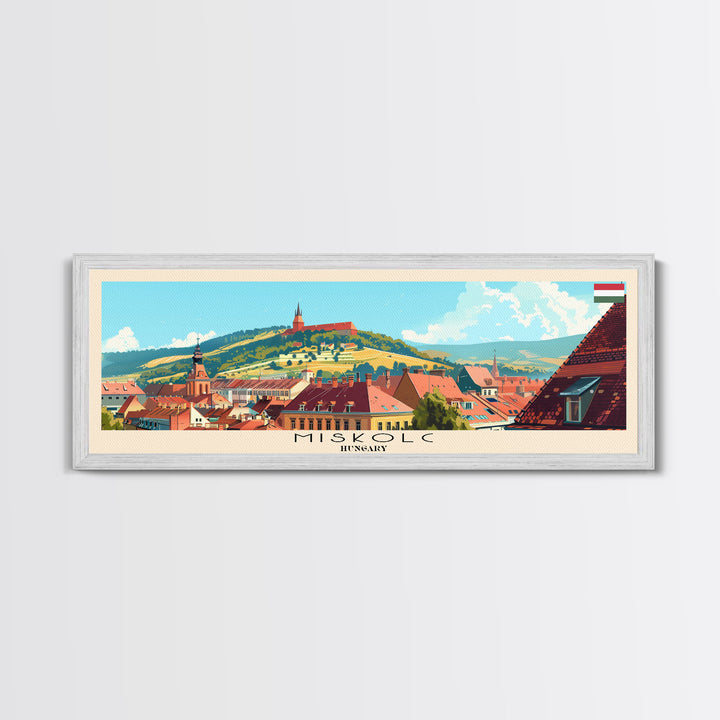 Miskolc Hungary Wall Art, Panoramic Travel Poster, Panoramic Framed Canvas Print, City Wall Art, Wall Hanging Home Decor, Travel Art