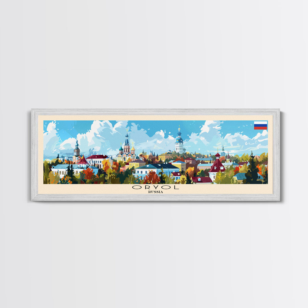 Oryol Russia Wall Art, Panoramic Travel Poster, Panoramic Framed Canvas Print, City Wall Art, Wall Hanging Home Decor, Travel Art