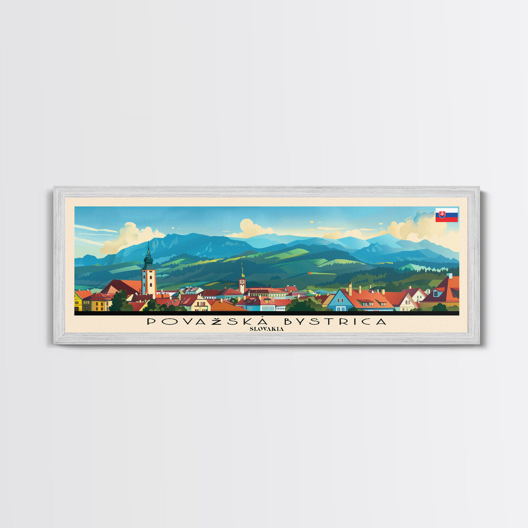 Povazska Bystrica Slovakia Travel Print Wall Art, Panoramic City Art, Travel Art, Wall Decor, Vacation Gift, Framed Canvas Print Or Metal Art