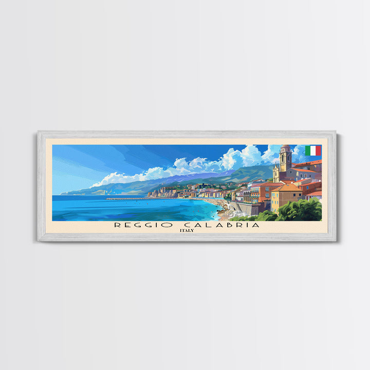 Reggio Calabria Wall Art, Panoramic Travel Poster, Panoramic Framed Canvas Print, City Wall Art, Wall Hanging Home Decor, Travel Art