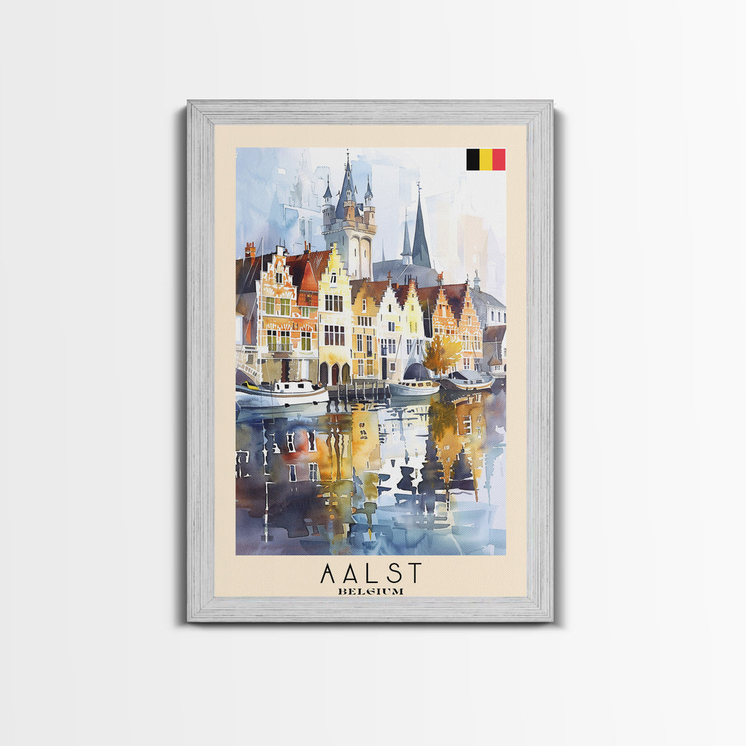 Colorful Aarhus Denmark Autumn Scene, Framed Canvas Print, Ideal for Living Room Art, Rustic Decor, Home Decoration