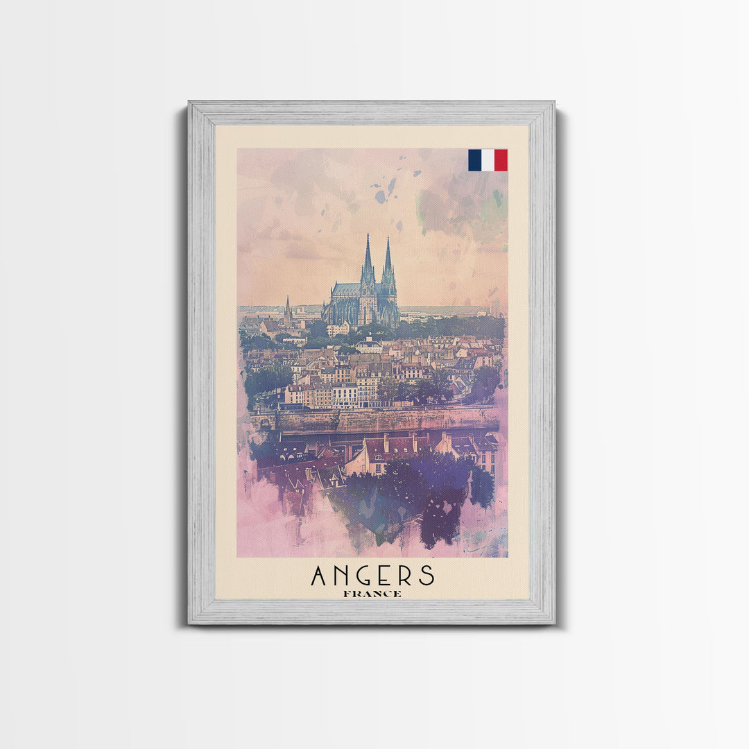 Enchanting Angers Cathedral View, Framed Canvas Print, Ideal for Bedroom Art, Travel Poster, Home Decoration, Boho Wall Art