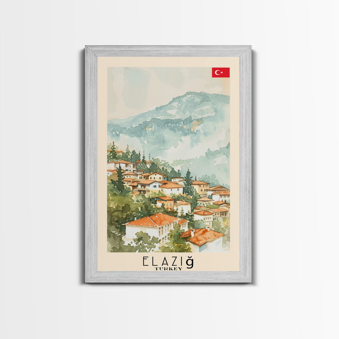 Serene Elazığ, Turkey Framed Canvas Print. Picturesque Wall Art for Living Room or Bedroom Decor, Beautiful Travel Poster.