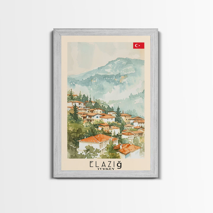 Serene Elazığ, Turkey Framed Canvas Print. Picturesque Wall Art for Living Room or Bedroom Decor, Beautiful Travel Poster.