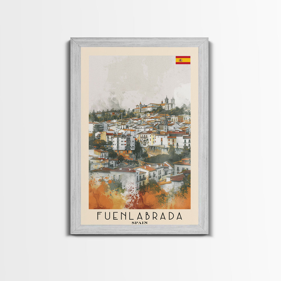 Fuenlabrada, Spain Travel Poster Art, Framed Canvas Print for Living Room or Bedroom, Spanish Wall Art, Home Decoration