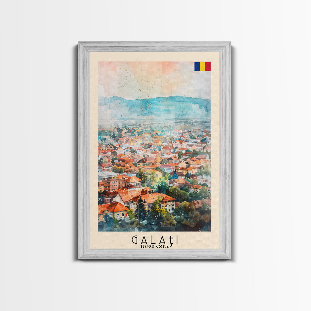 Galati, Romania Travel Poster Art, Framed Canvas Print for Living Room or Bedroom, Scenic Wall Art, Perfect Home Decoration
