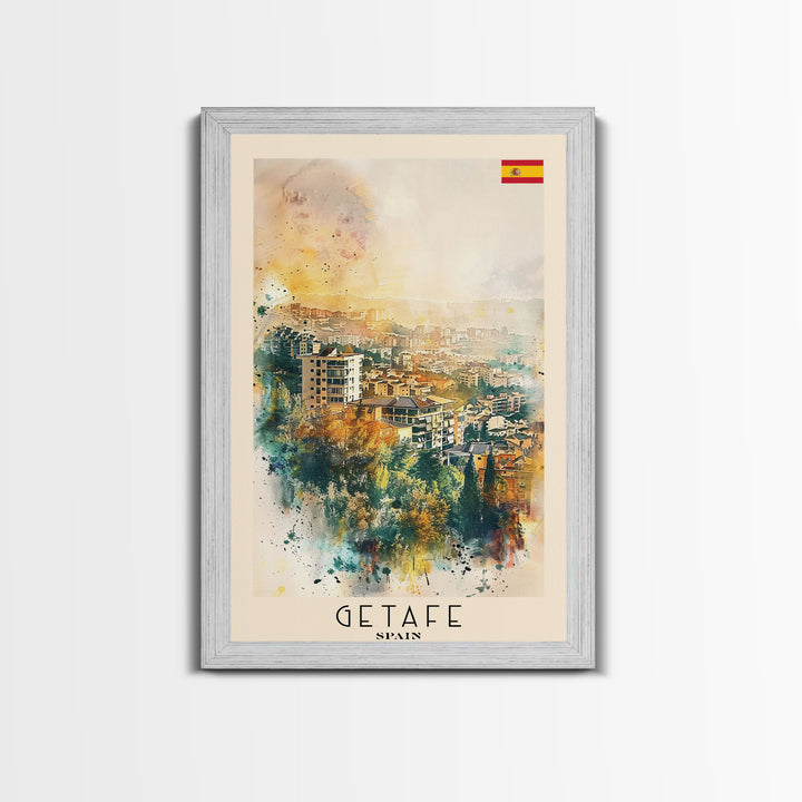 Getafe Spain Skyline Art, Framed Canvas Print, Bedroom Wall Art, Travel Poster Art, Home Decoration, Spanish Art