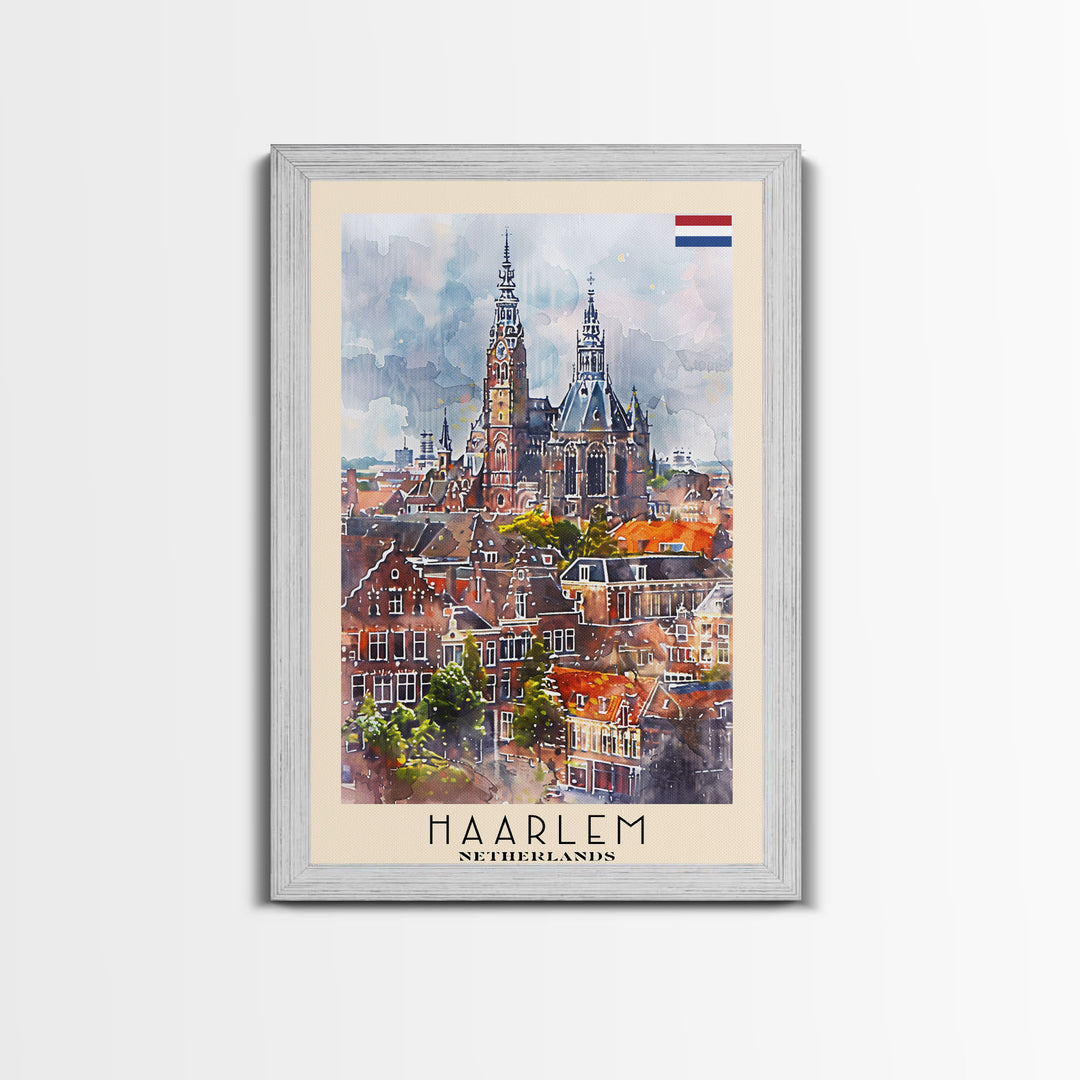 Haarlemmermeer Netherlands Water View Art, Framed Canvas Print, Bedroom Wall Art, Travel Poster, Home Decoration, Dutch Wall Art