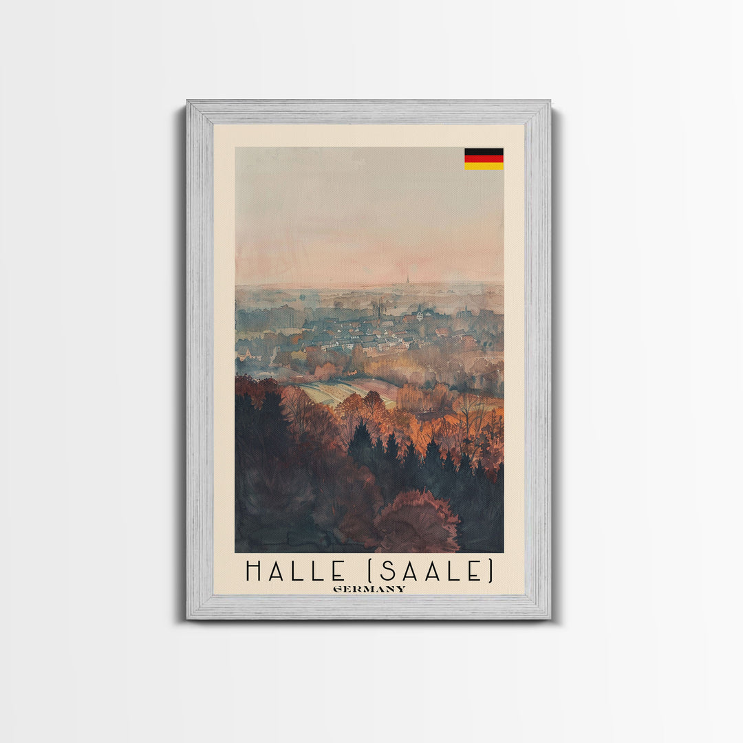 Halle Germany Scenic View Art, Framed Canvas Print, Bedroom Wall Art, Travel Poster Art, Home Decoration, German Wall Art