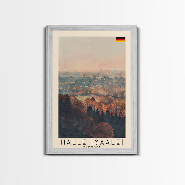 Halle Germany Scenic View Art, Framed Canvas Print, Bedroom Wall Art, Travel Poster Art, Home Decoration, German Wall Art