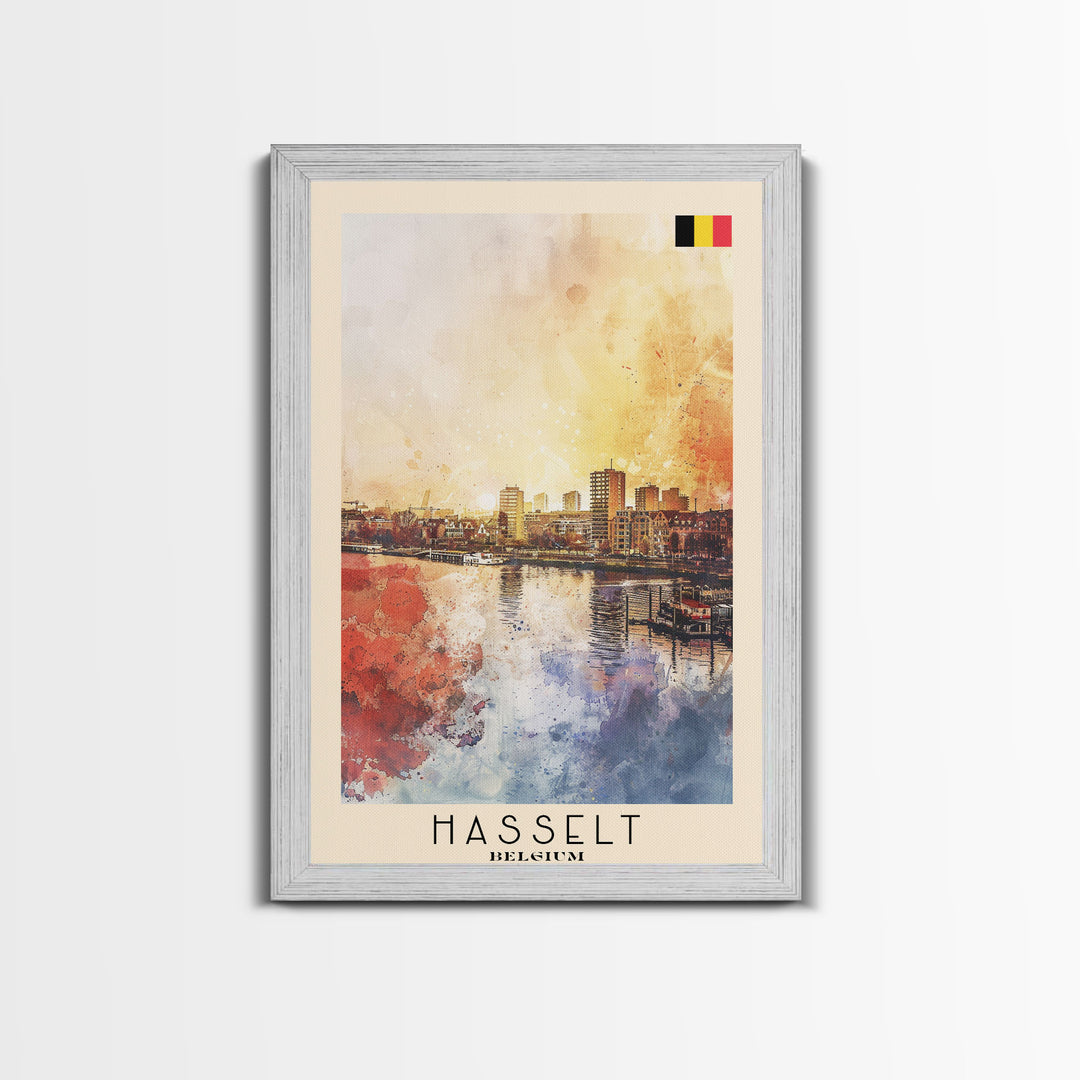 Hasselt Belgium Urban Cityscape Art, Framed Canvas Wall Art, Living Room Decor, Modern Home Decor, City Poster Art Print, Travel Poster Art