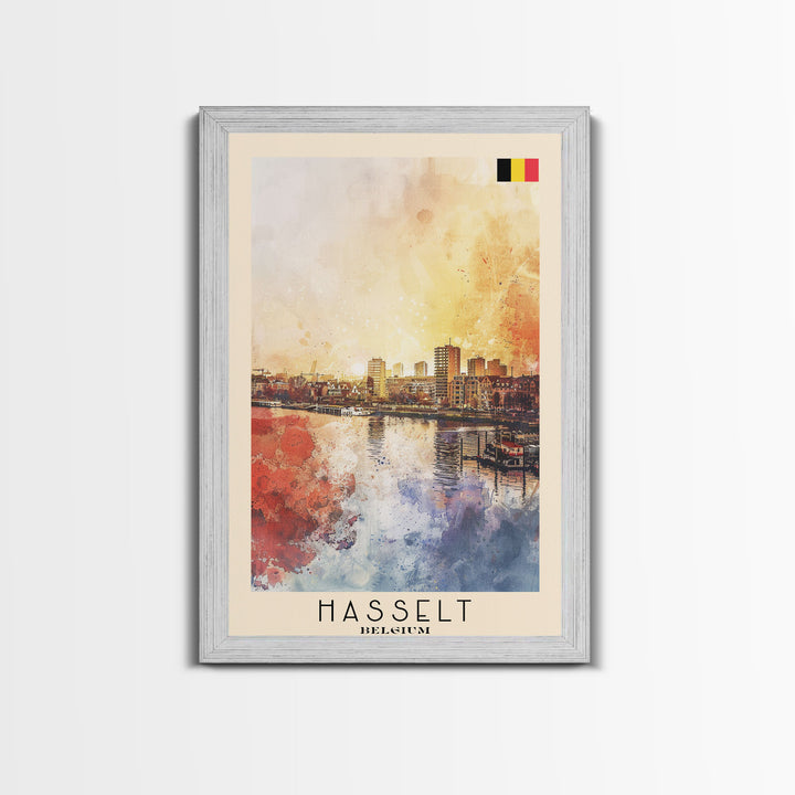 Hasselt Belgium Urban Cityscape Art, Framed Canvas Wall Art, Living Room Decor, Modern Home Decor, City Poster Art Print, Travel Poster Art