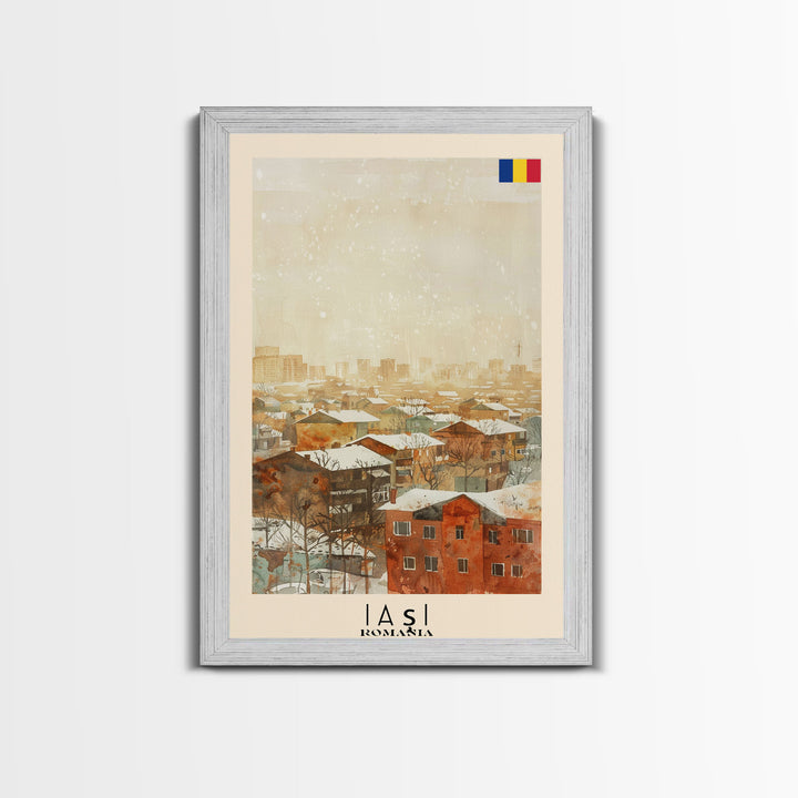 Iasi Romania Winter Scene Art Print, Stunning Canvas Print for Seasonal Home Decor, Travel Poster for Living Room Wall Art, Romanian Cityscape