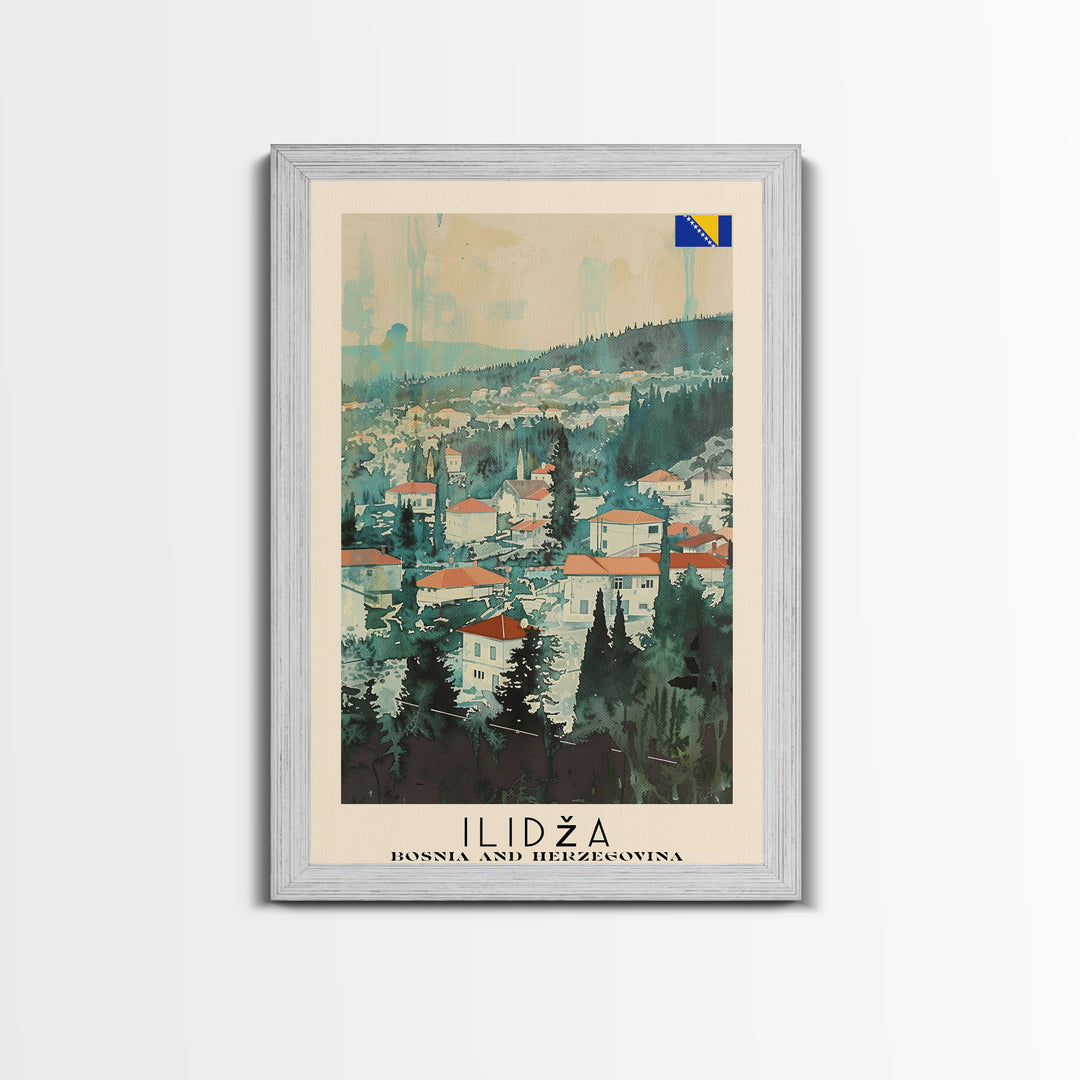 Ilidza Bosnia Scenic Mountain View Art Print, Beautiful Canvas Print for Nature Lovers, Travel Poster for Home Decor, Bosnian Landscape Wall Art